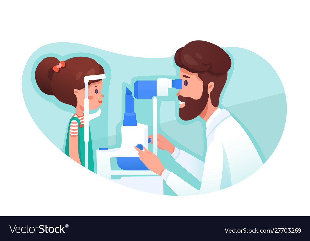 Eye clinic appointment flat Royalty Free Vector Image