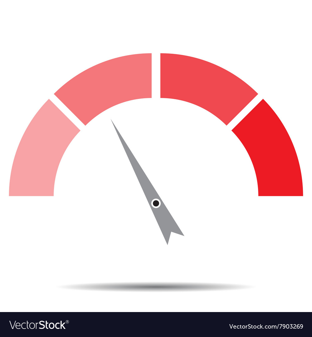 Indicator red with pointer needle Royalty Free Vector Image