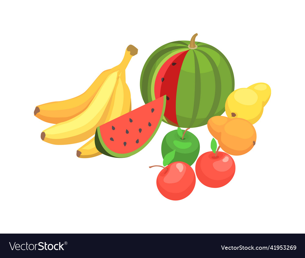 Local market fruits composition Royalty Free Vector Image