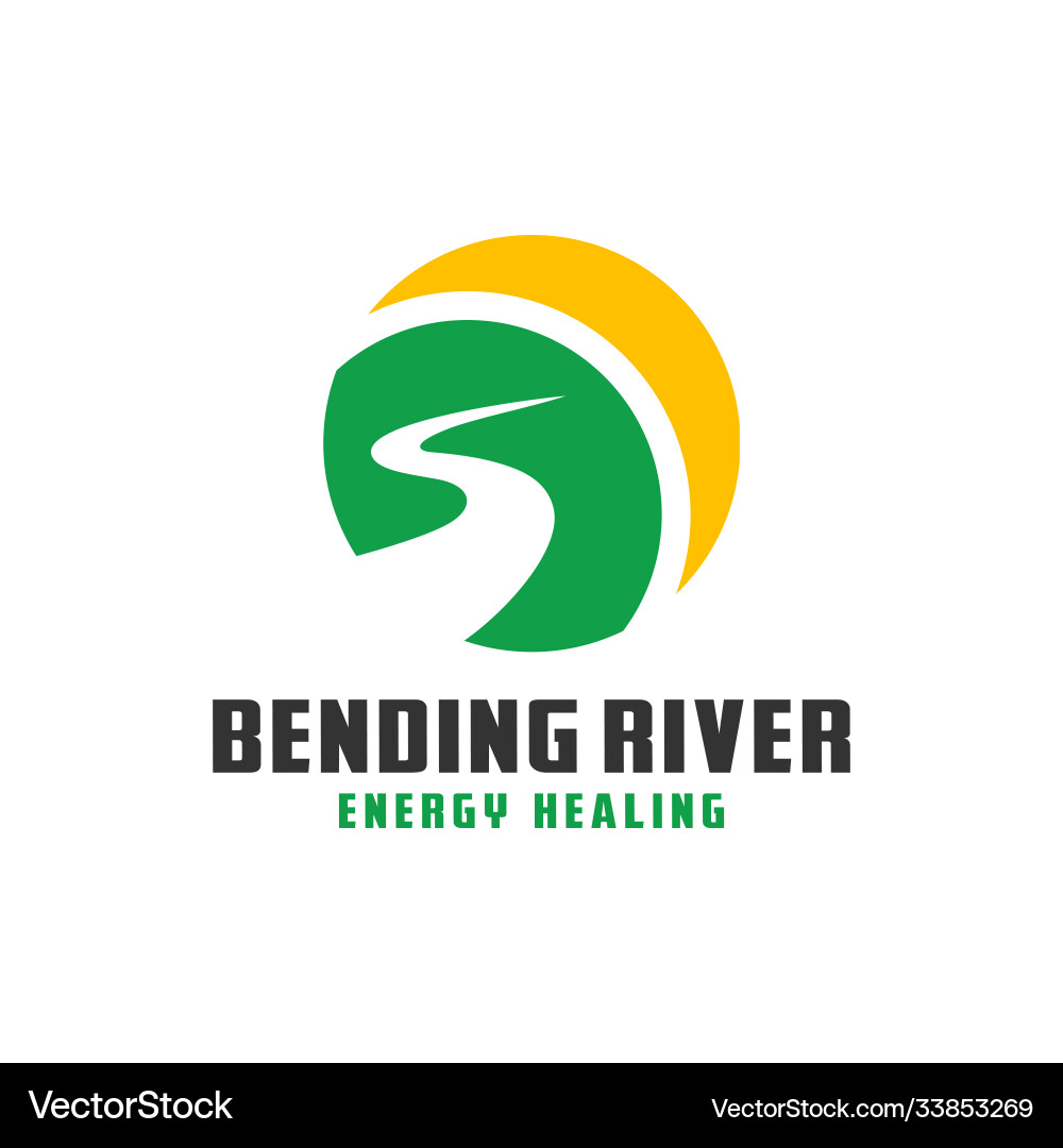Modern upstream river logo Royalty Free Vector Image