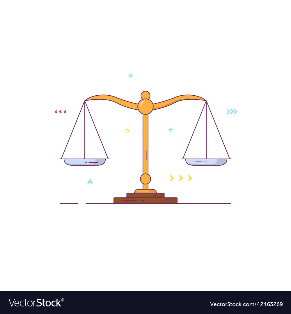 Scales line style Royalty Free Vector Image VectorStock