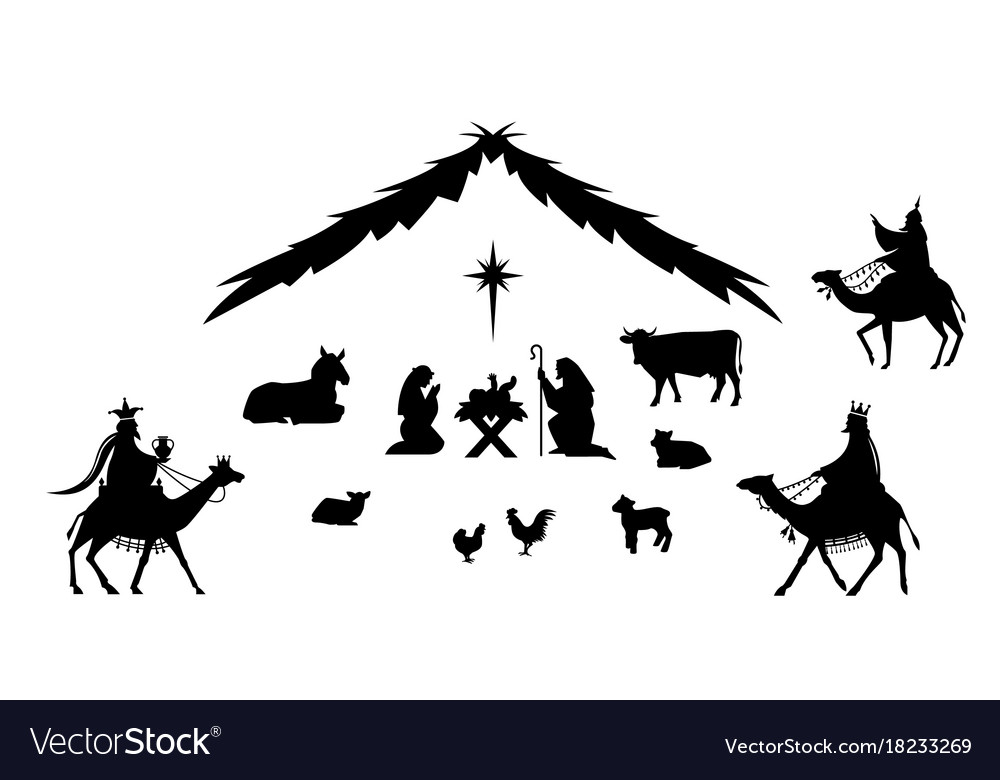 Traditional christmas scene Royalty Free Vector Image