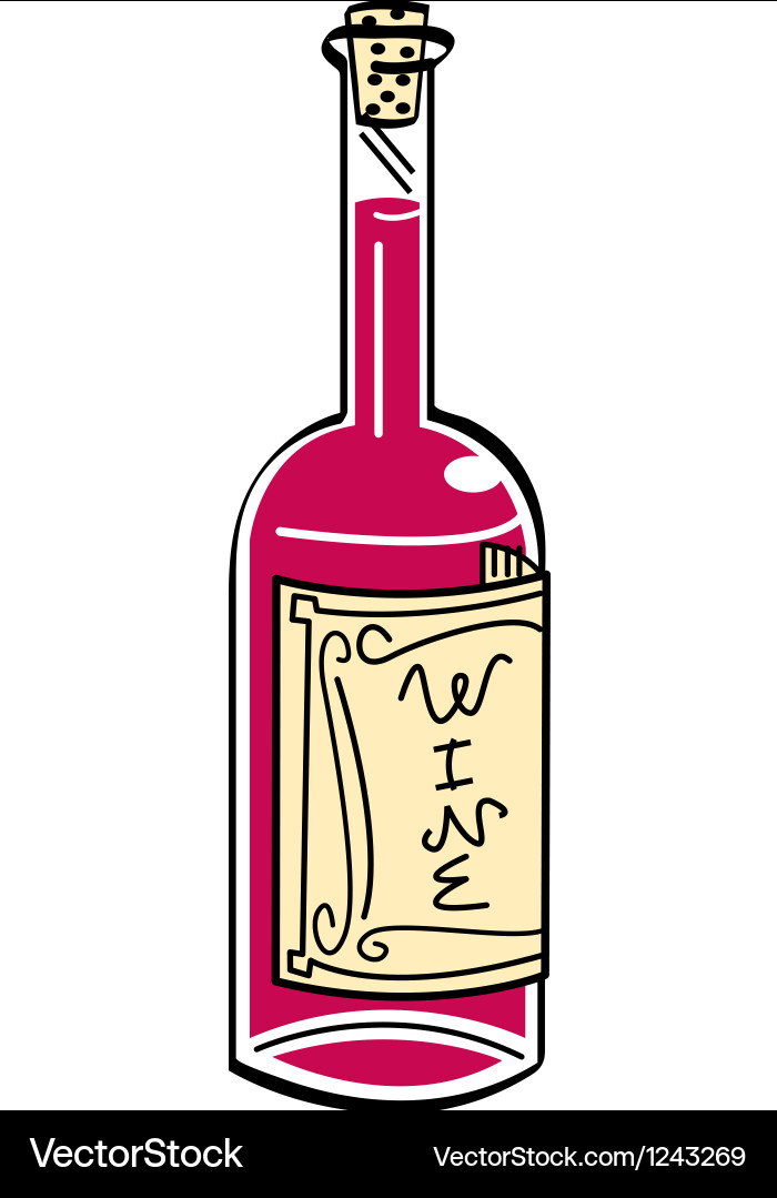 Wine bottle Royalty Free Vector Image - VectorStock