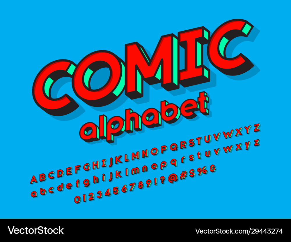 3d bold font Royalty Free Vector Image - VectorStock