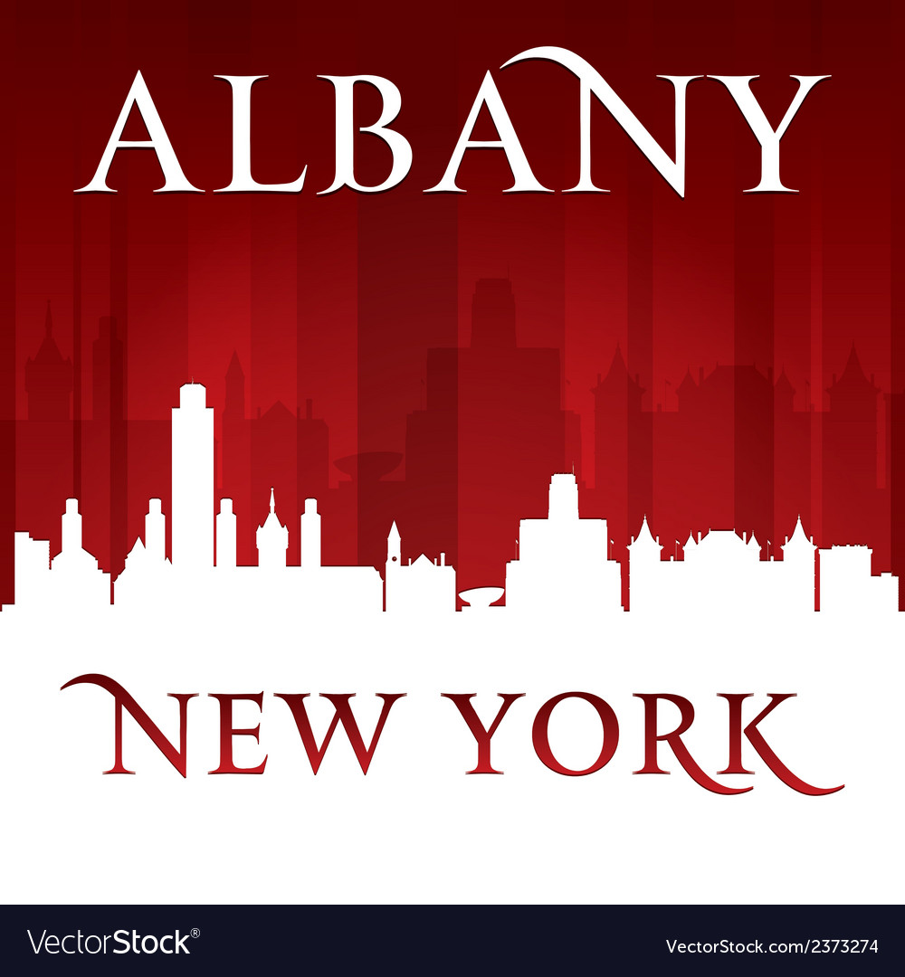 Albany new york city skyline silhouette Royalty Free Vector