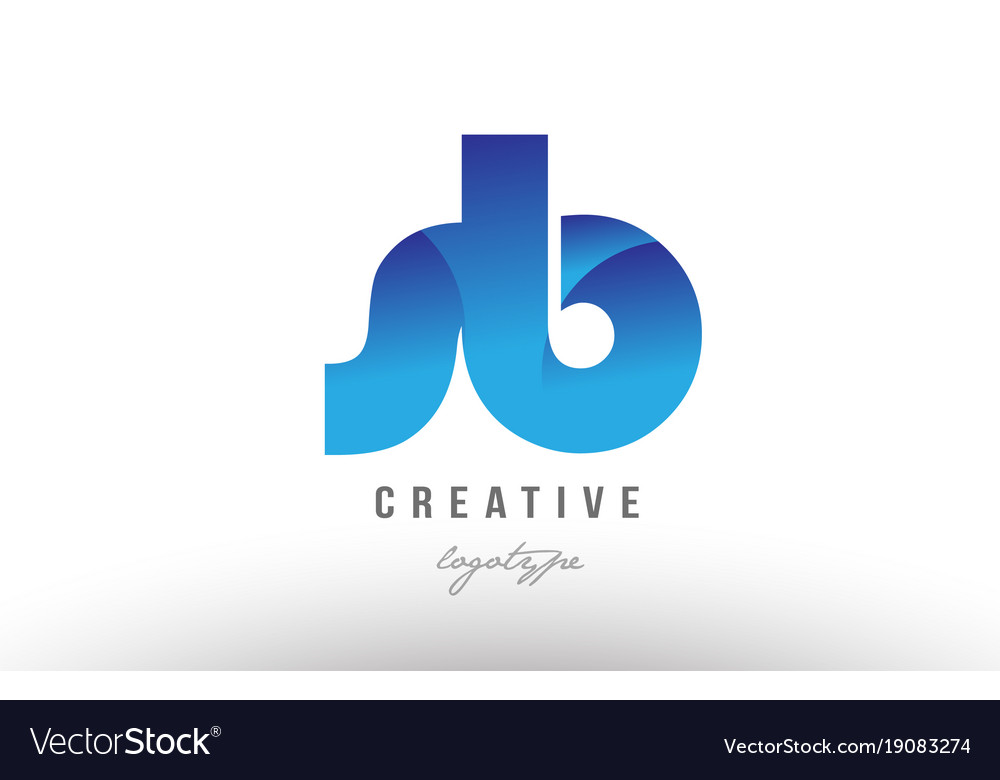 Blue gradient sb s b alphabet letter logo Vector Image