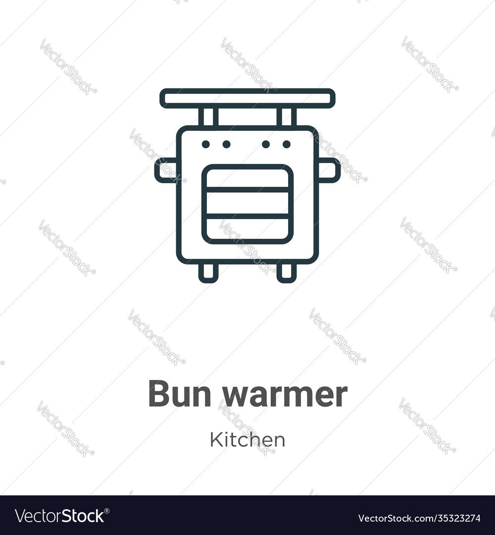 Bun warmer outline icon thin line black