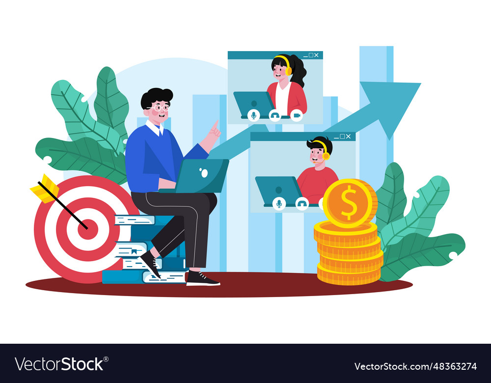 customer-service-manager-setting-royalty-free-vector-image