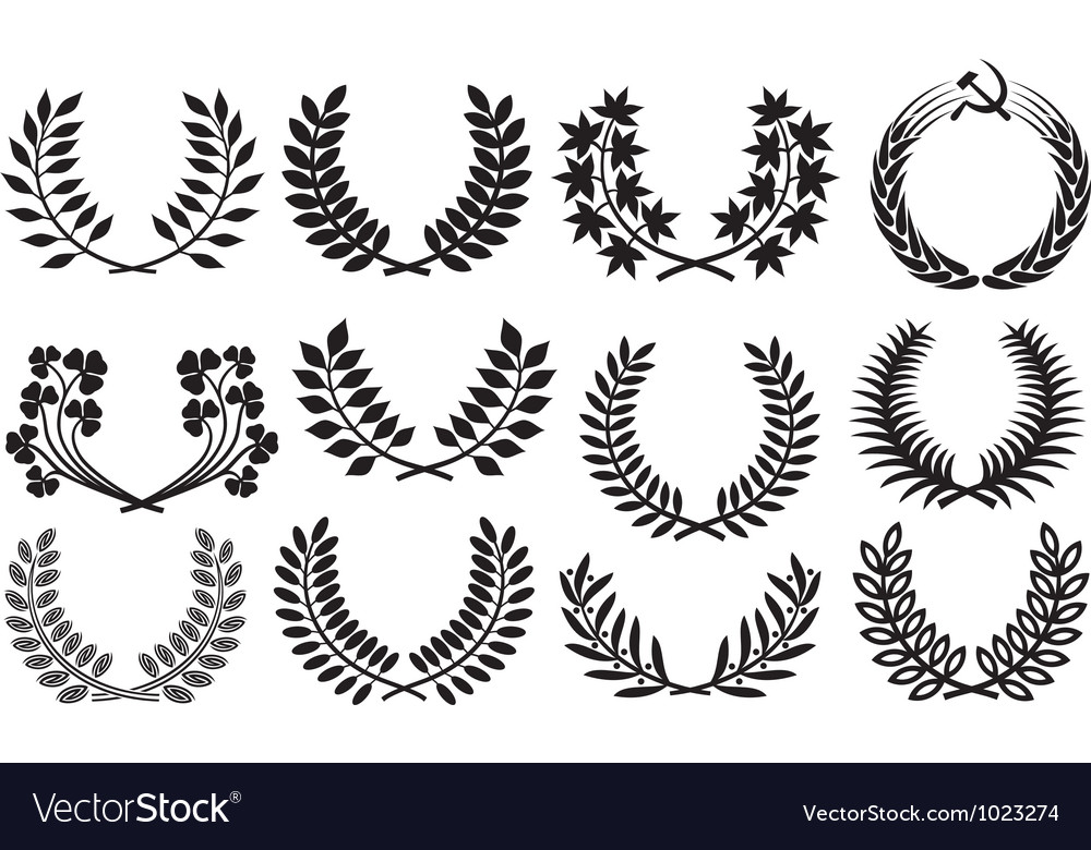 Laurel wreath collection Royalty Free Vector Image