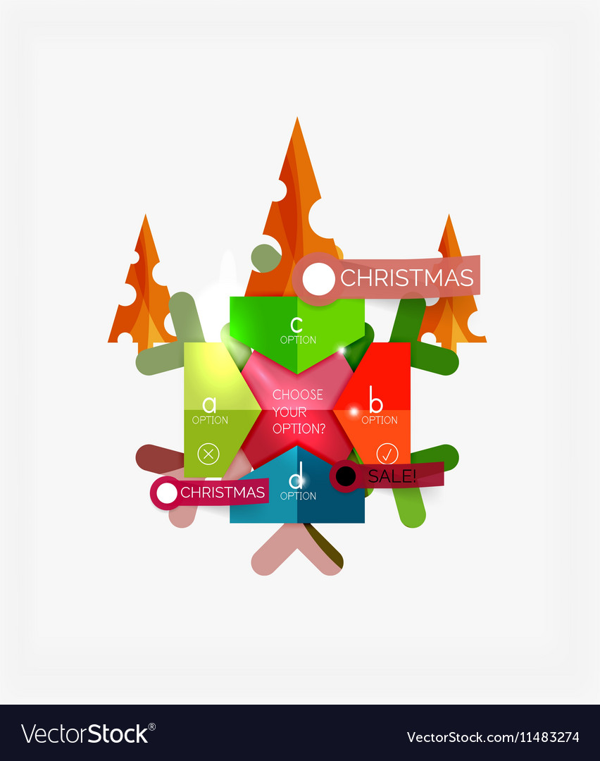 Modern paper christmas stickers Royalty Free Vector Image