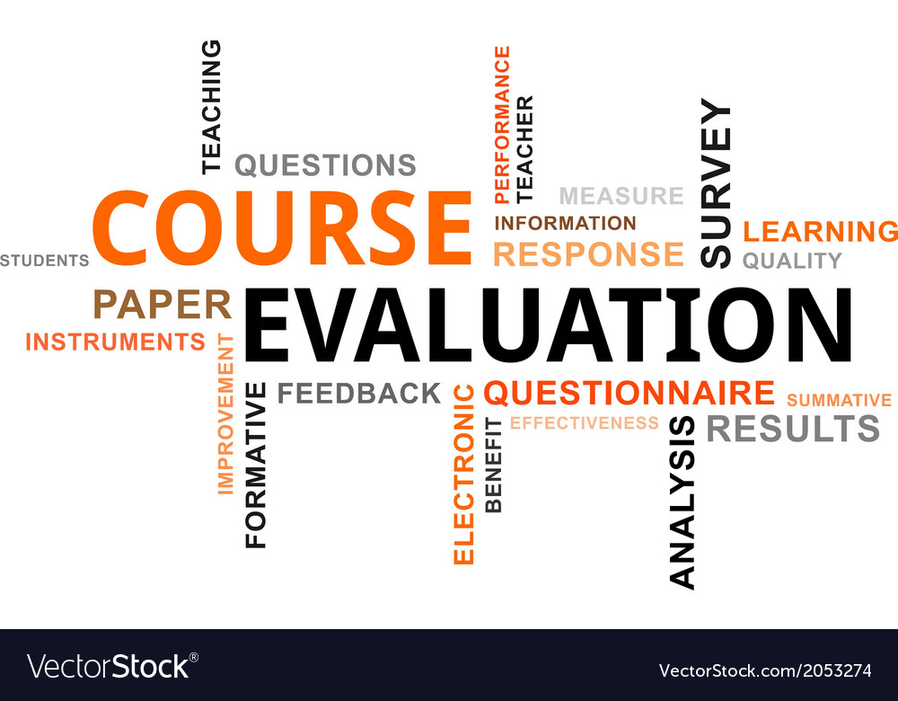 Word cloud course evaluation Royalty Free Vector Image