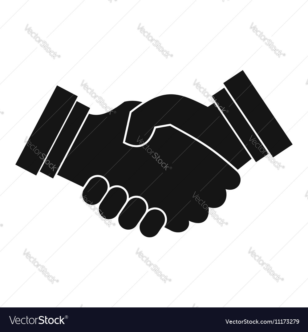 Business handshake icon simple style Royalty Free Vector