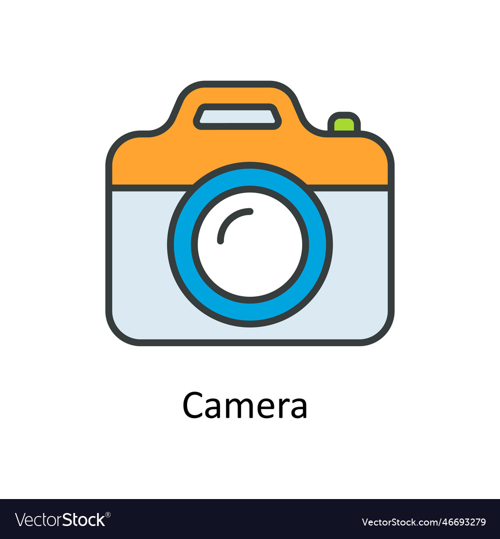 Camera fill outline icons simple stock