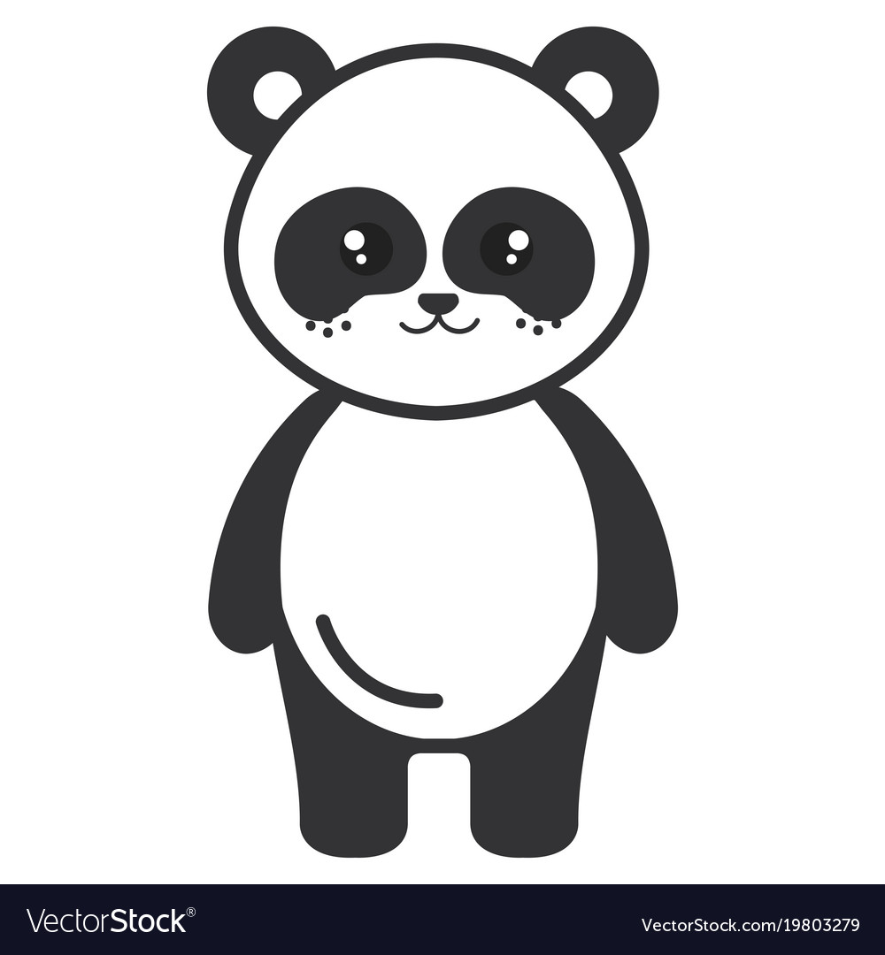 Cute and tender bear panda character Royalty Free Vector