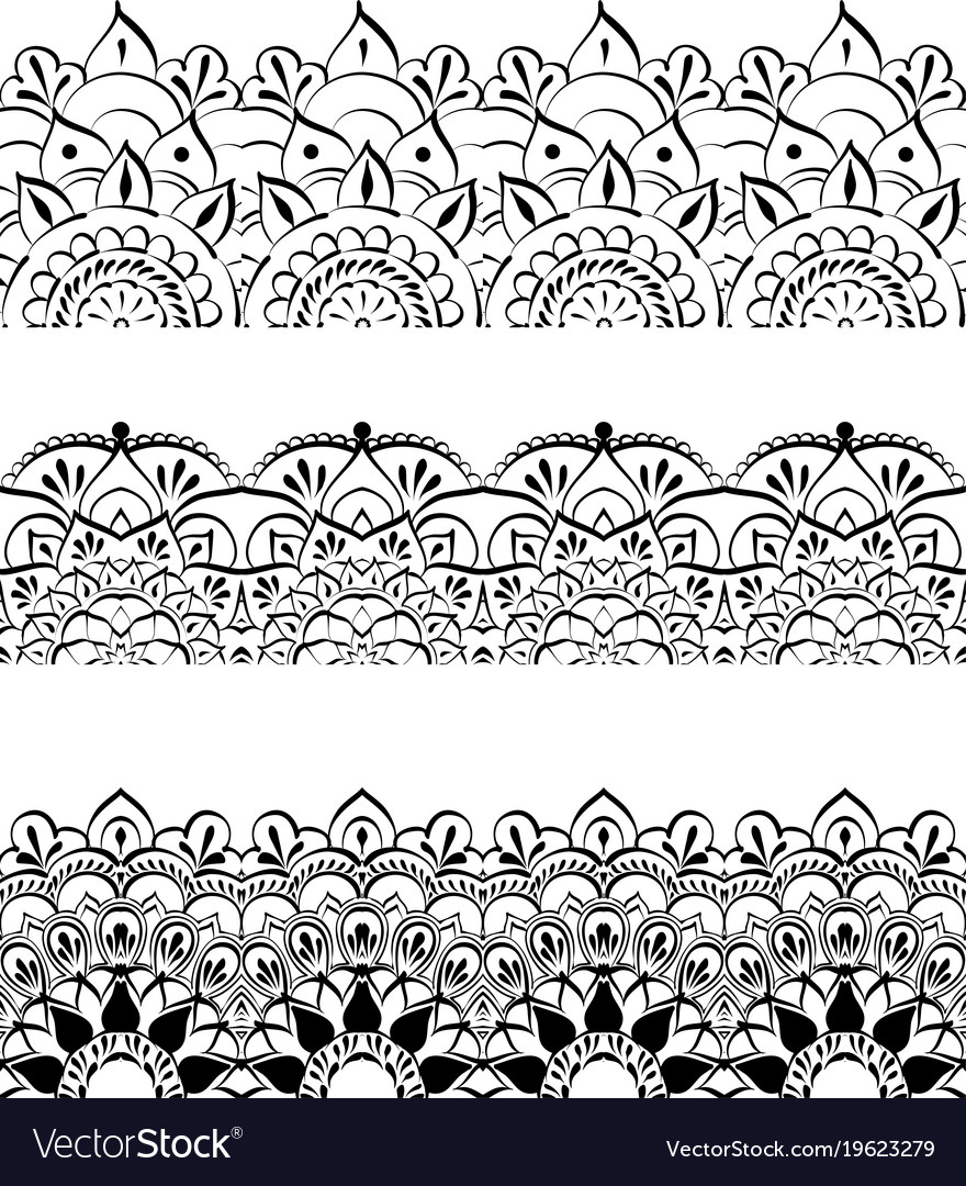 Ethnic indian line art border Royalty Free Vector Image