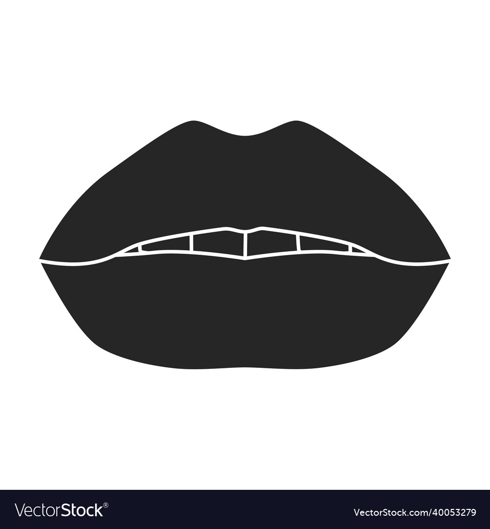 Female lip iconblack icon isolated Royalty Free Vector Image