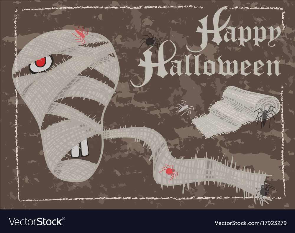 Halloween postage card vintage style Royalty Free Vector