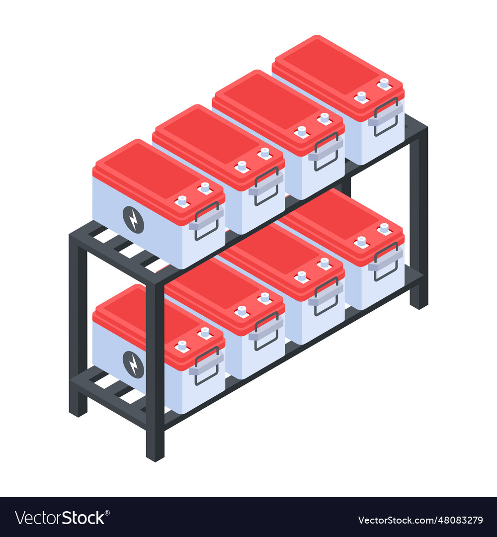 Isometric icon of battery rack