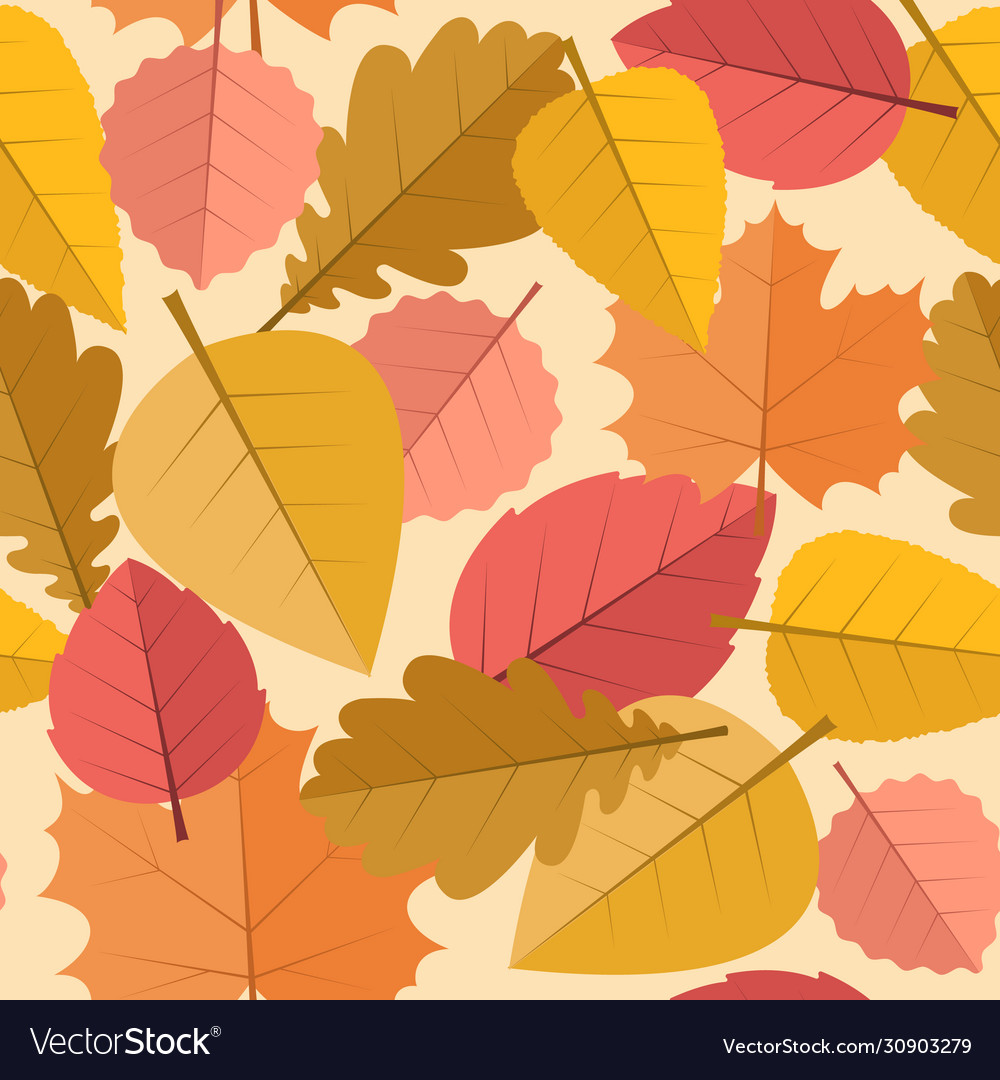 Seamless pattern with acorns and autumn oak leaves