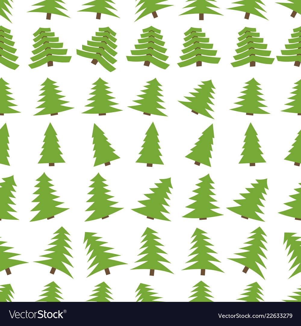 Seamless pattern with spruces