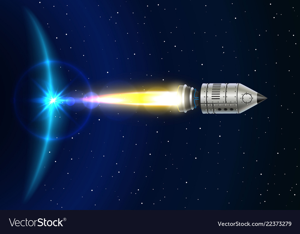 Space rocket launch Royalty Free Vector Image - VectorStock