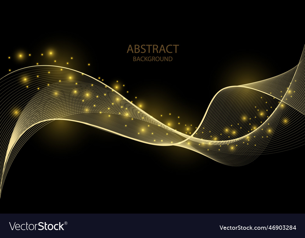 Abstract gold lines wave curve shiny effect