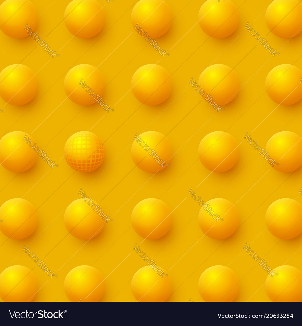 Abstract spheres background 3d yellow balls