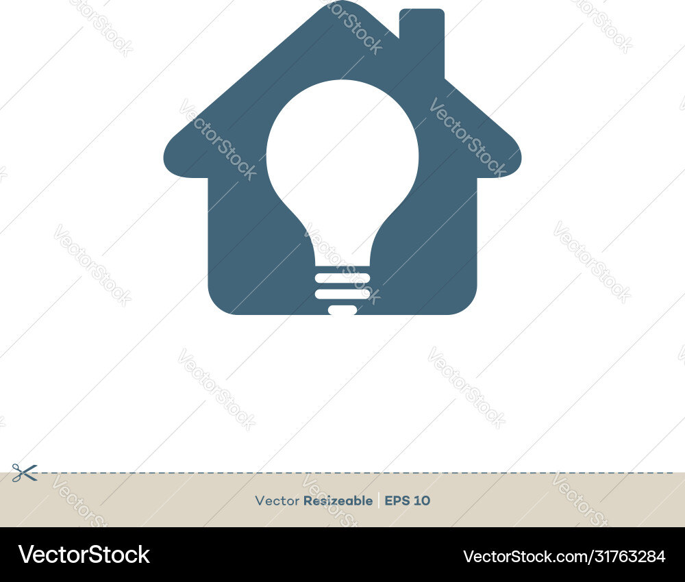 Bulb and home icon logo template design eps 10 Vector Image