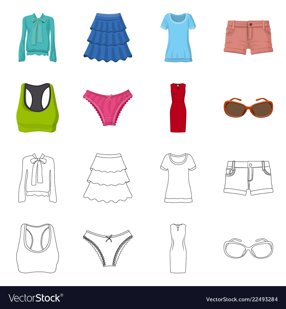 Design of woman and clothing symbol set