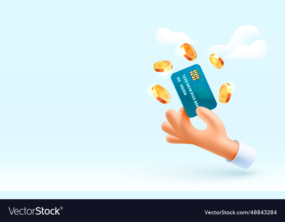 Hand holding a credit card icon banner