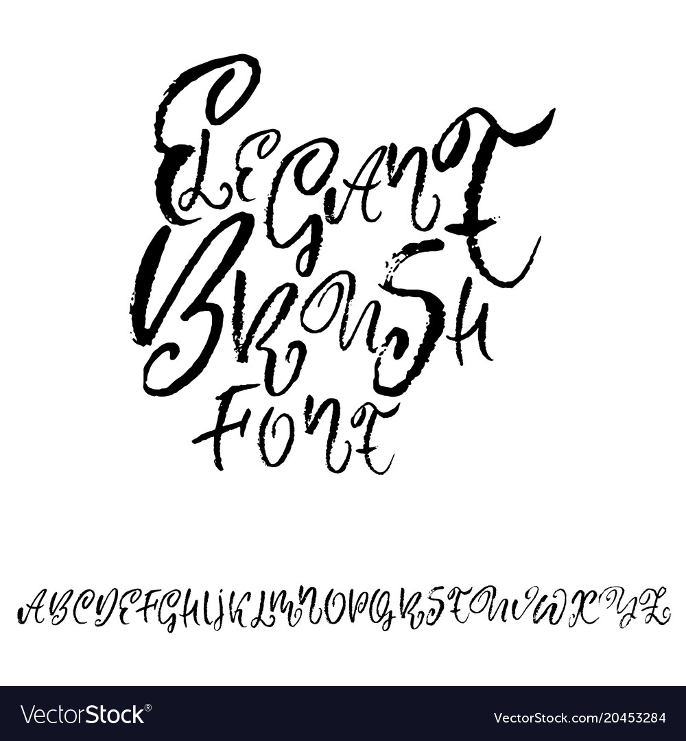 Handdrawn dry brush font modern lettering