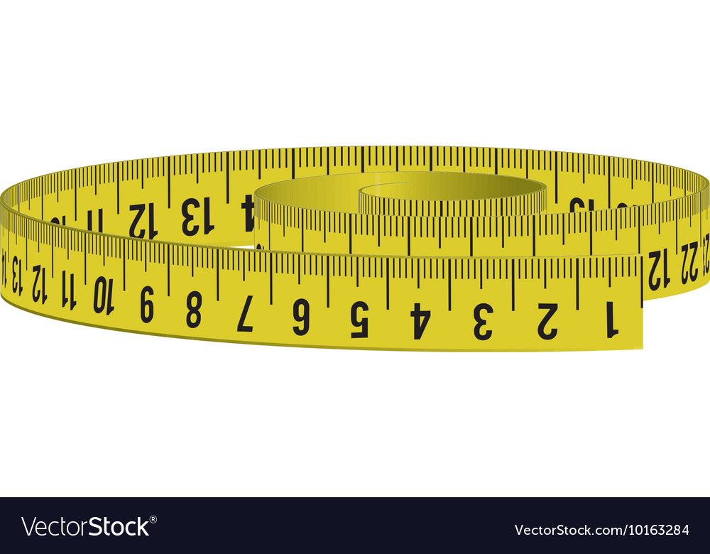 Meter yellow tape measure tool icon Royalty Free Vector