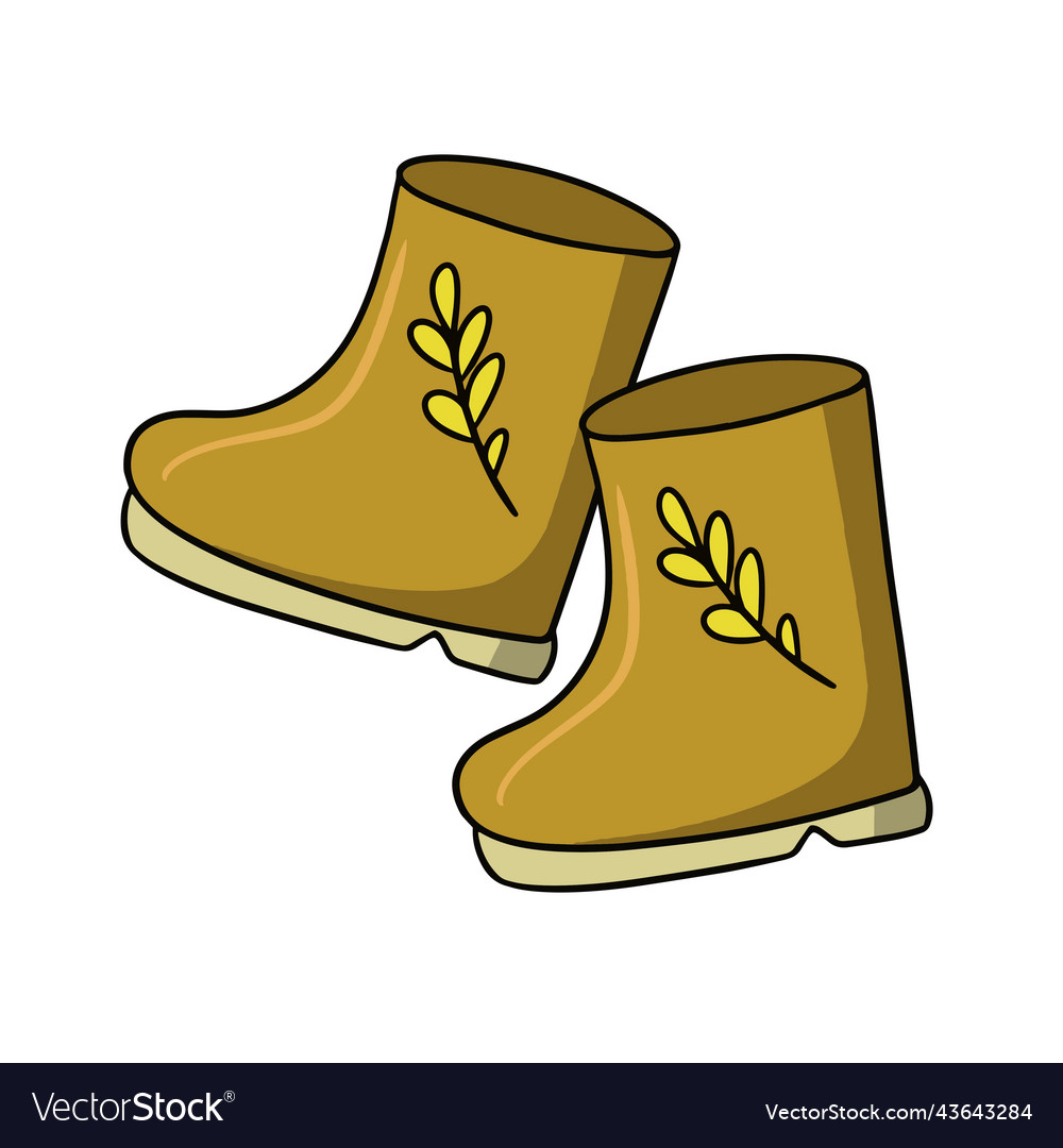 Orange autumn rubber boots cartoon