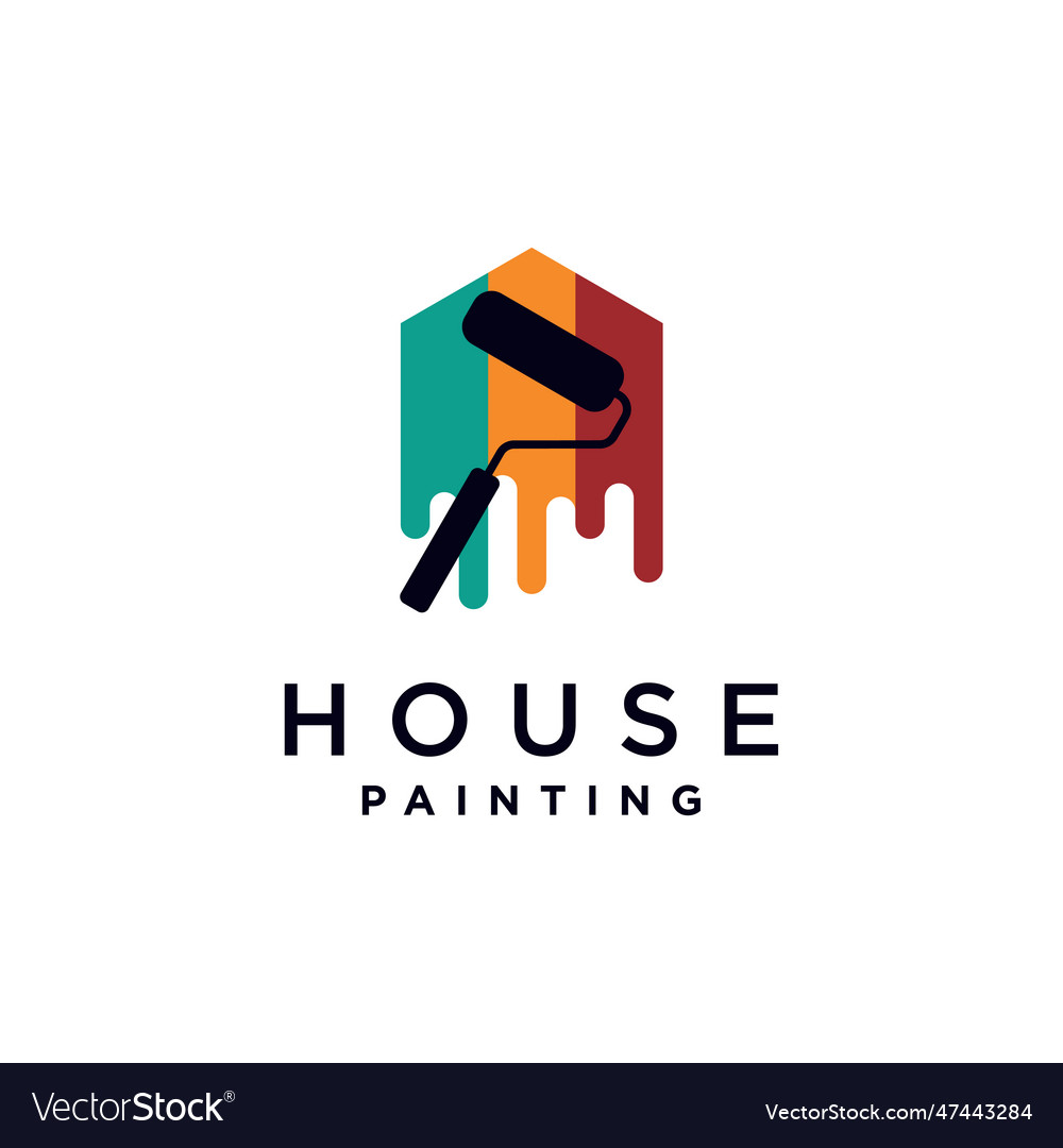 Paint logo with modern creative concept design Vector Image