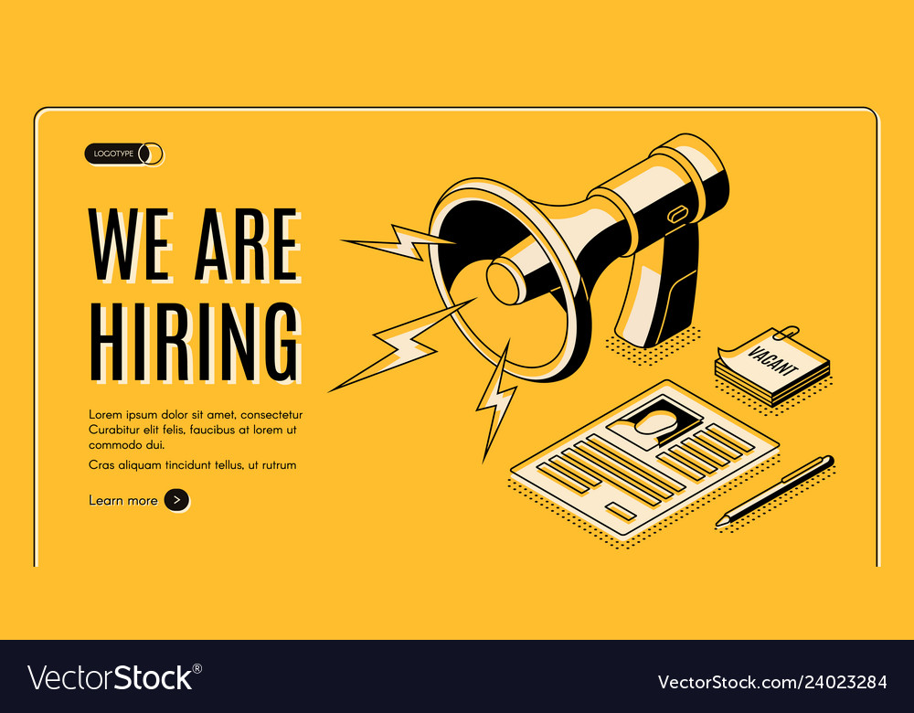 Recruiting Agency Service Isometric Website Vector Image