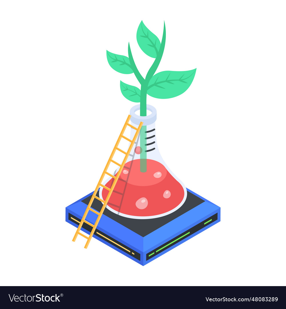 An isometric icon of ecology experiment