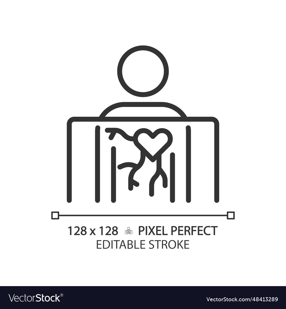 Angiography pixel perfect linear icon Royalty Free Vector