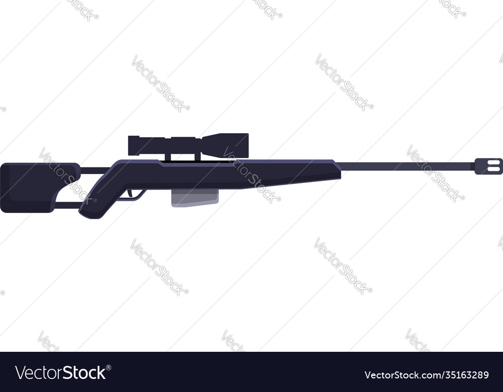 Assault sniper weapon icon cartoon style Vector Image