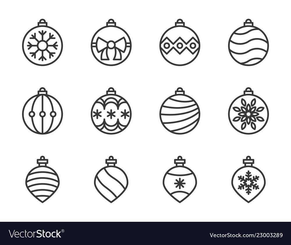 Weihnachtskugel Bauble Icon Set geeignet für den Einsatz