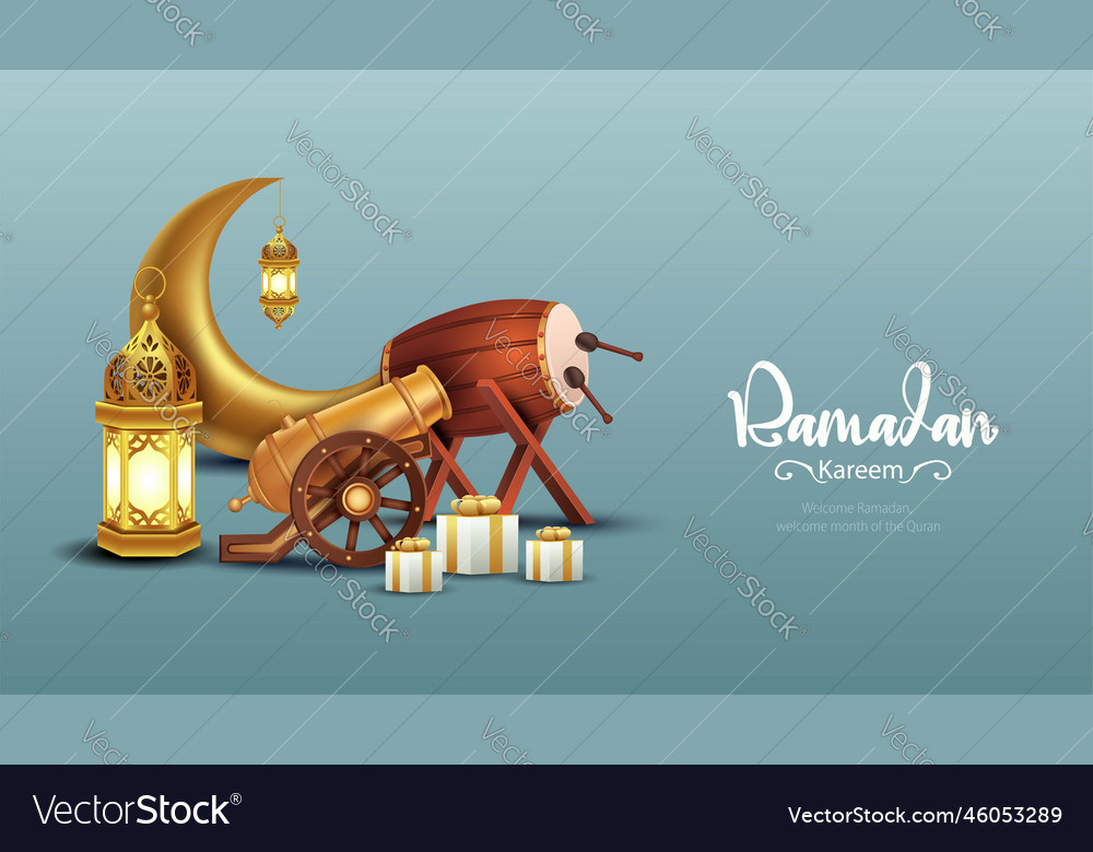 Eid mubarak and ramadan kareem greetings golden