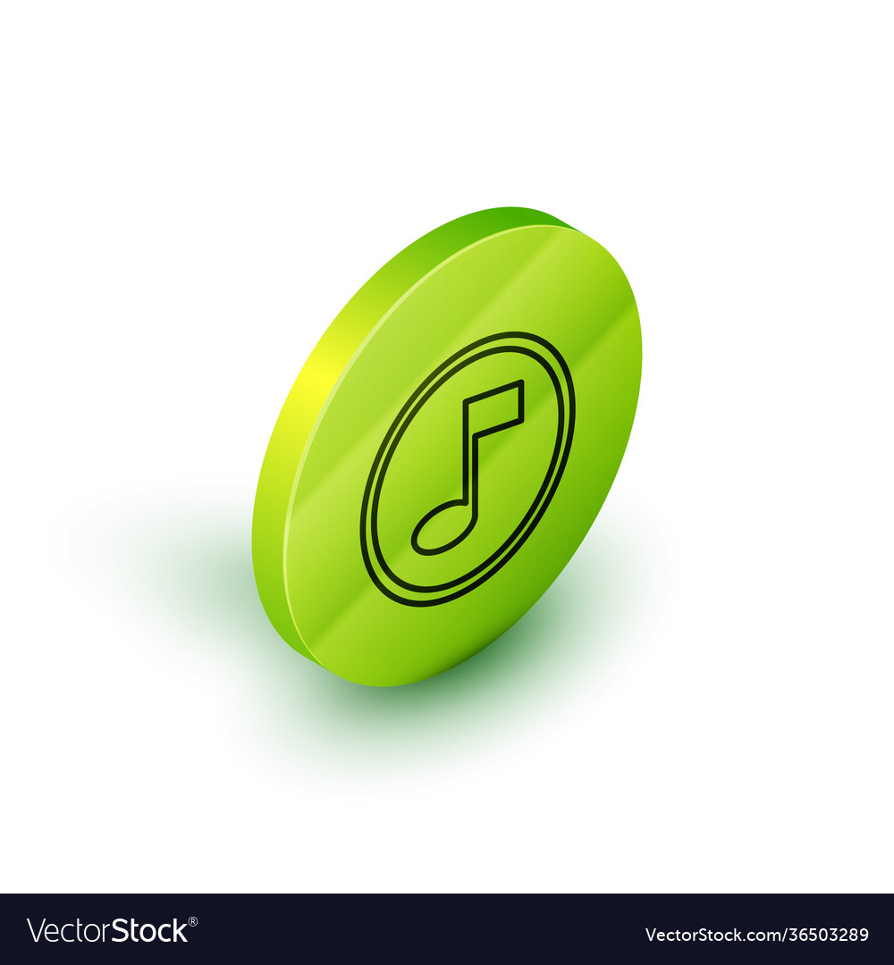 Isometric line music note tone icon isolated