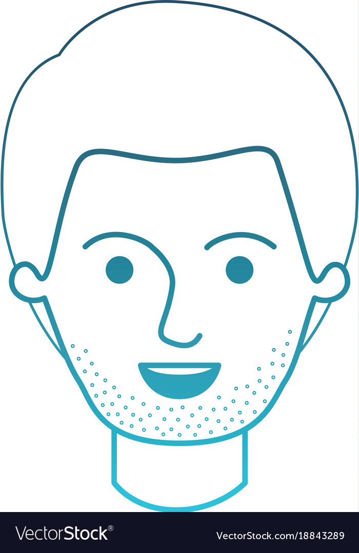 Male Face With Short Hair And Stubble Beard In Vector Image