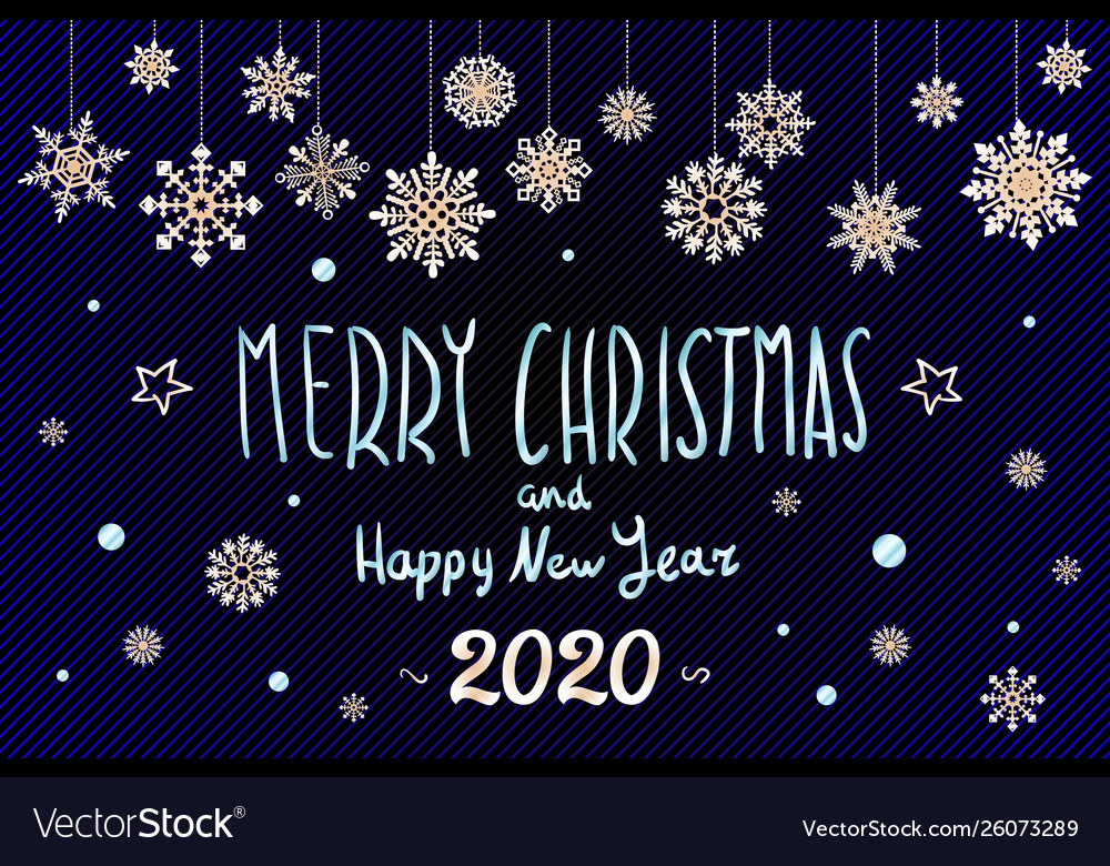 Merry christmas and happy new year 2020 year Vector Image