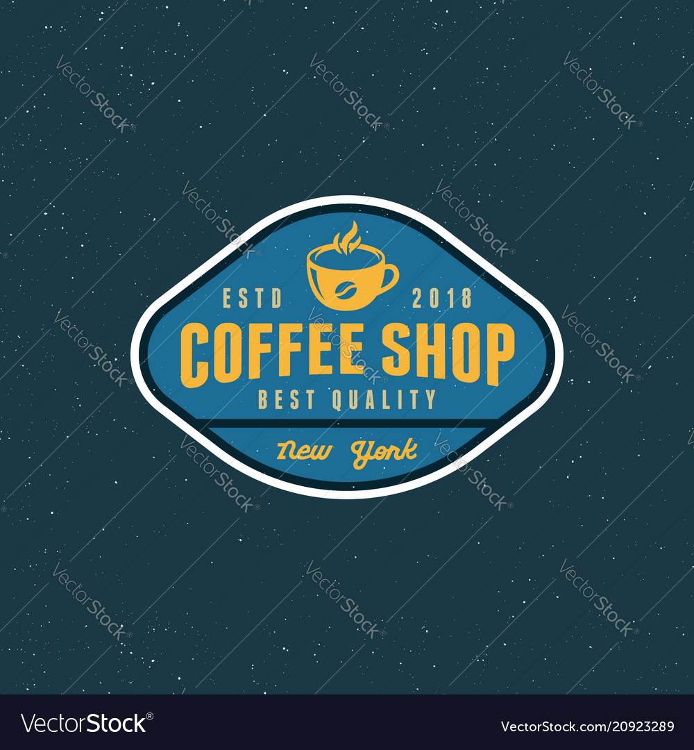 Modern vintage coffee shop label Royalty Free Vector Image