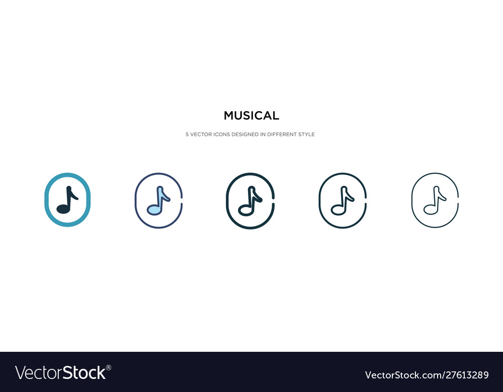 Musical icon in different style two colored