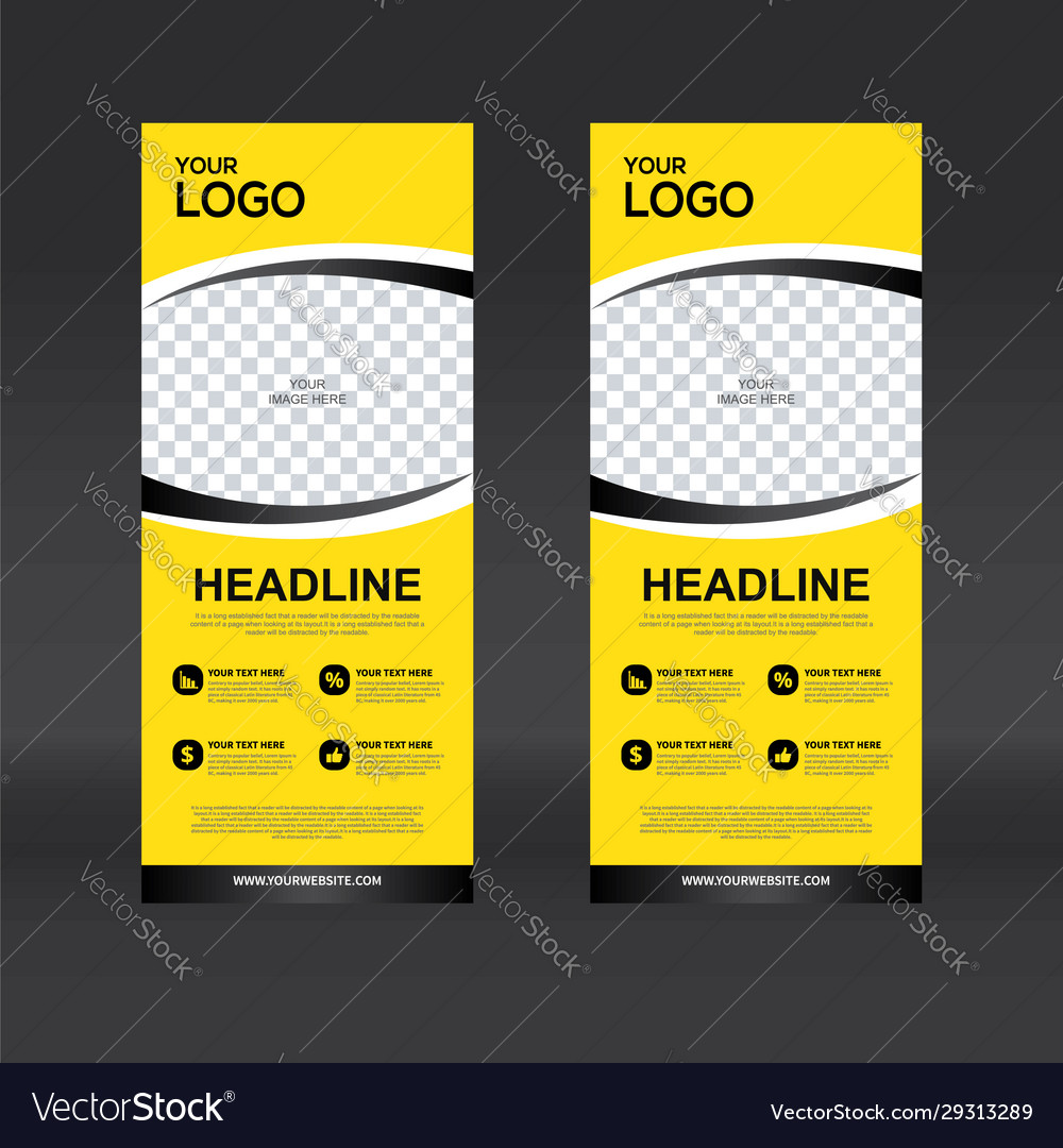 Roll up banner vertical design template Royalty Free Vector