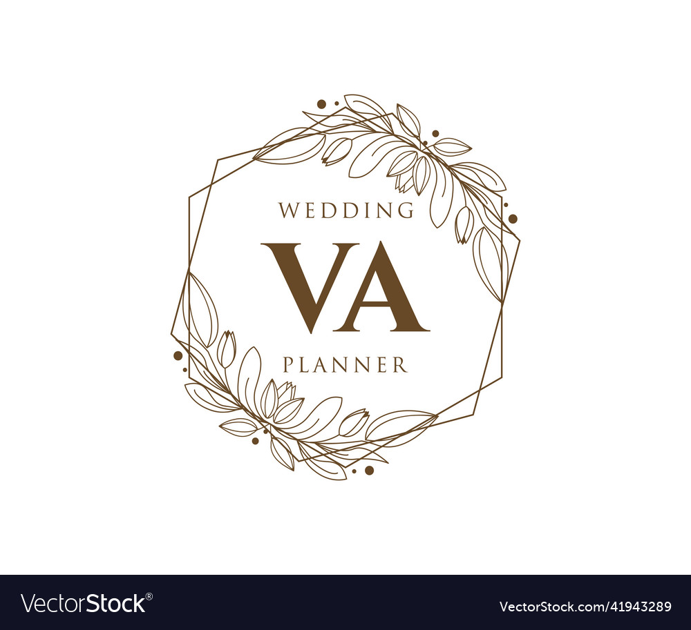 Va initials letter wedding monogram logos