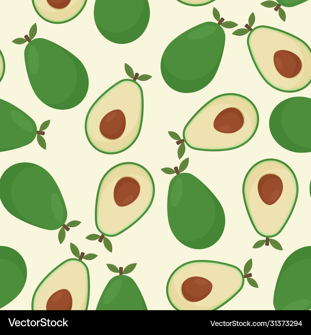 Avocado seamless pattern for print fabric Vector Image