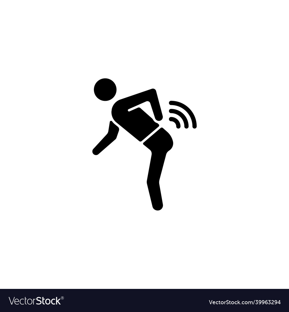Back rheumatism black glyph icon vector image Back rheumatism black glyph icon