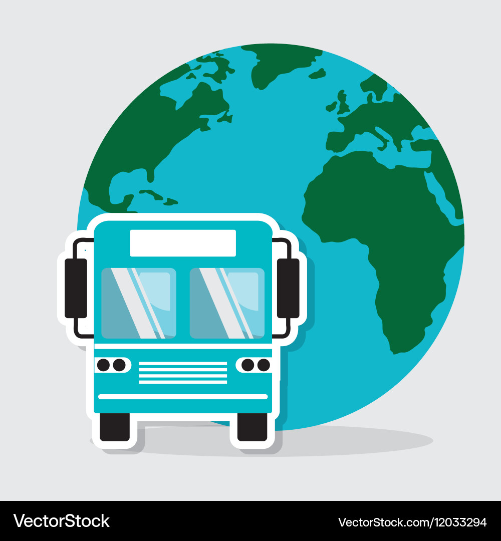 Bus travel service public Royalty Free Vector Image